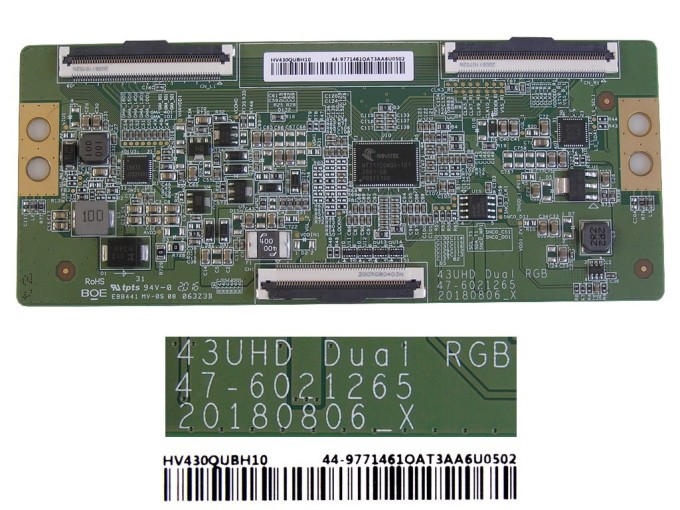T-CON LCD modul 43" UHD Duai RGB 47-6021265 / HV430QUBH10 T-con board 44-9771461