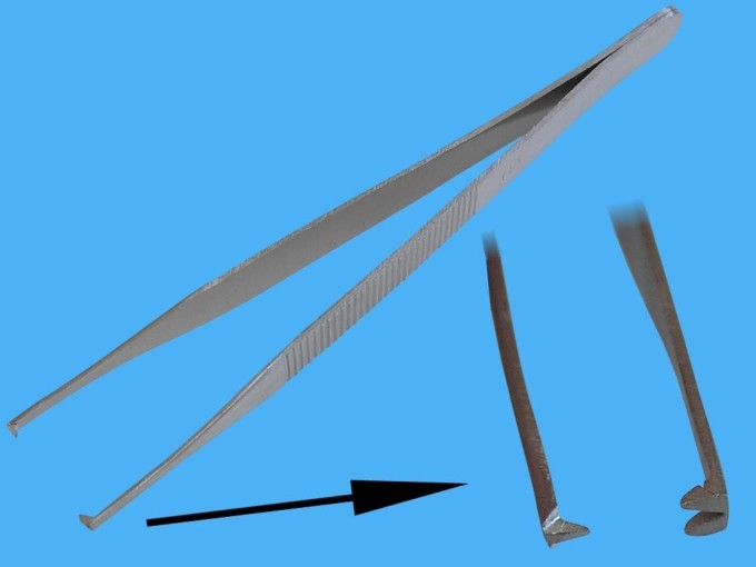 Chirurgická pinzeta plochá 120 mm s protahovacím zoubkem