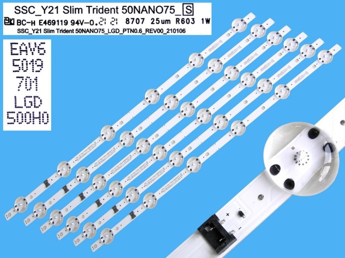 Sada LED podsvícení 545mm pro LCD TV 50" LG 6 kusů SSC_Y21_Slim Trident