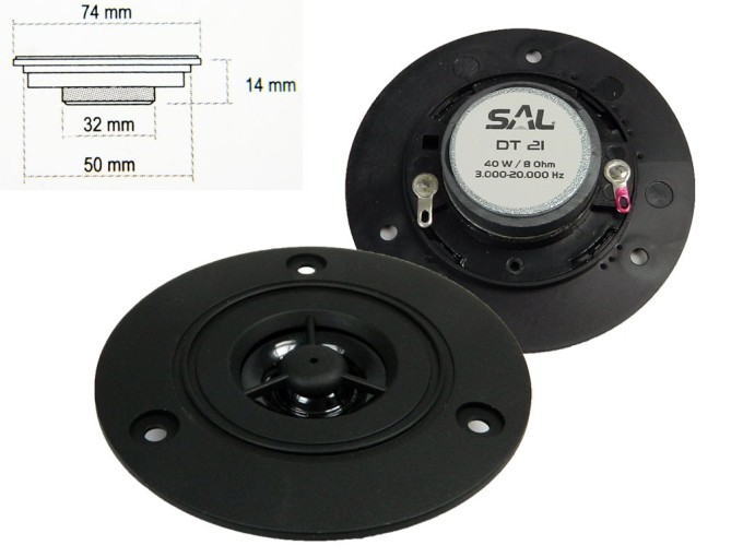 Výškový reproduktor SAL DT21 8 Ω 20 W, 74 mm