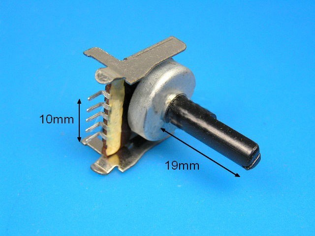 Stereo potenciometr otočný 50kΩ typ B s držákem