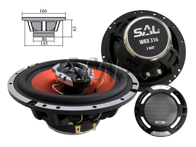 Třípásmový auto reproduktor SAL WRX316 4 ohm 2x110W pár