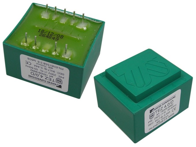 Síťový transformátor do plošného spoje 4VA 230V/9V
