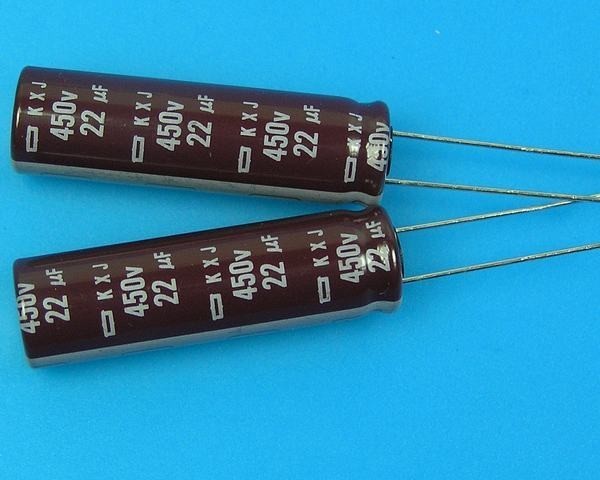 Elektrolytický kondenzátor 22uF 450V 105°C Nippon KXJ low ESR