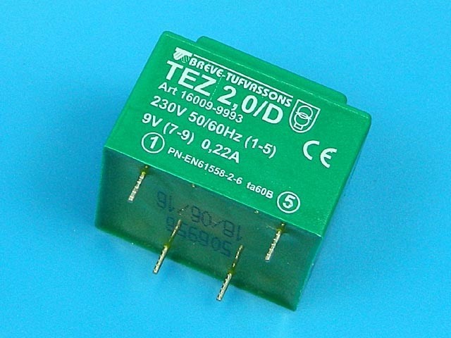 síťový transformátor 230V/9V do plošného spoje 2VA