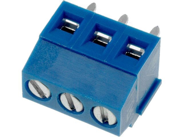 Řadová svorkovnice do plošného spoje 3póly RM 3,5mm modrá DG381-3.5-03P-12-00A(H)