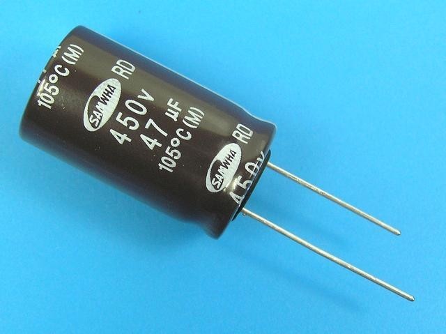 Elektrolytický kondenzátor 47uF 450V 105°C Samwha RD