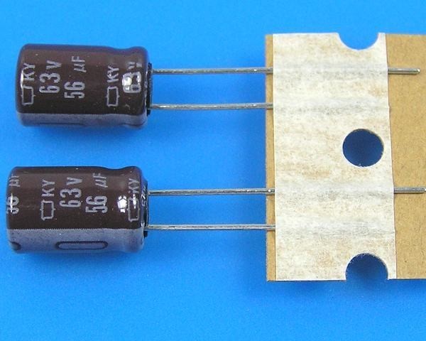 Elektrolytický kondenzátor 56uF 63V 105°C Nippon KY low ESR