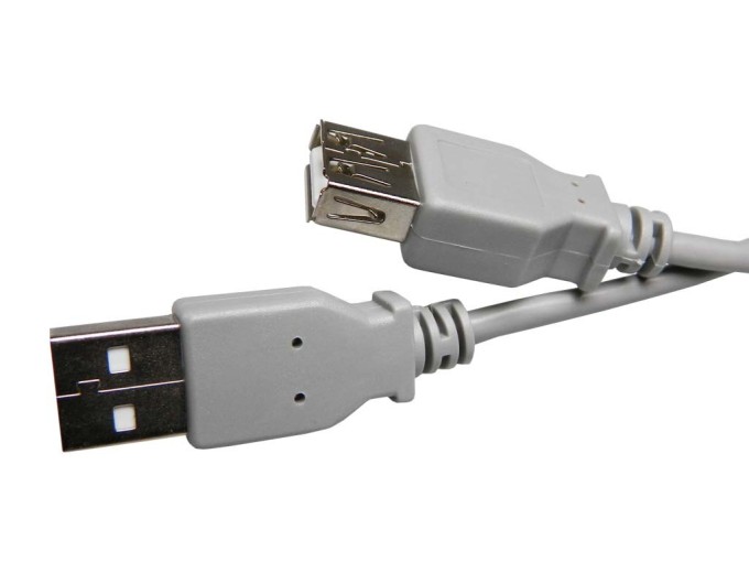 USB prodlužovací kabel typ A na typ A, 5 metrů, šedý