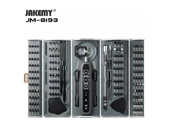 Elektrický aku šroubovák Jakemy JM-8193 se sadou 180 bitů