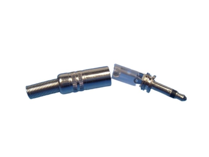 Kovový konektor JACK 3,5 mm mono samec přímý