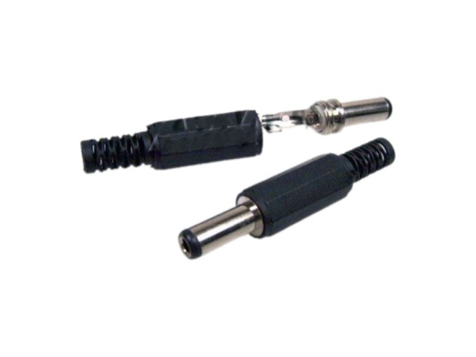 Napájecí konektor 5.5 x 2.5 x 14 mm pro kabel černý