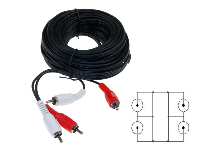 Audio prodlužovací kabel 2x RCA (CINCH) - 10 m