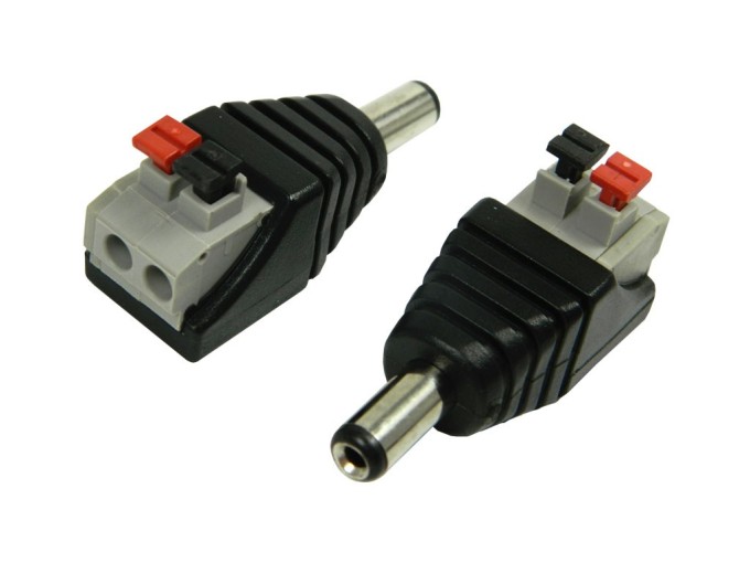Napájecí konektor 5.5 x 2.1 mm samec se svorkovnicí PC2.1-M-STB