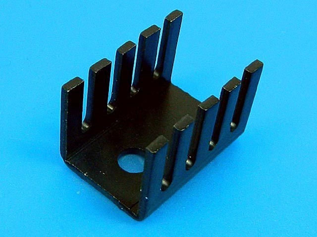 Černý lisovaný chladič TO220 HS-S03 19x13,2x12,7 mm