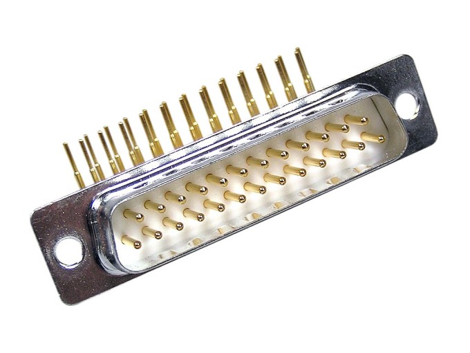Úhlový konektor CANNON 25 pin samec pro plošný spoj