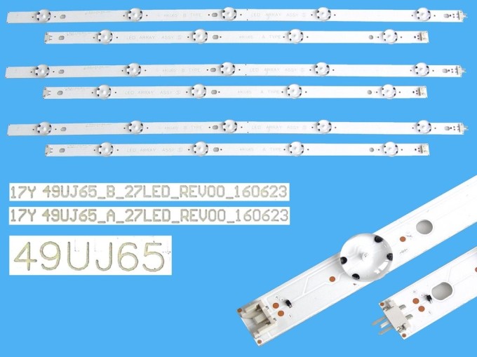 Kompletní LED podsvit sada pro LG 49UJ65 s 6 pásky DLED Total Array