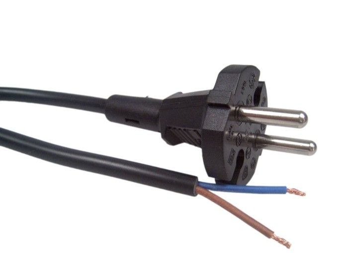 Síťový napájecí kabel pro vysavače s volným koncem 6 m