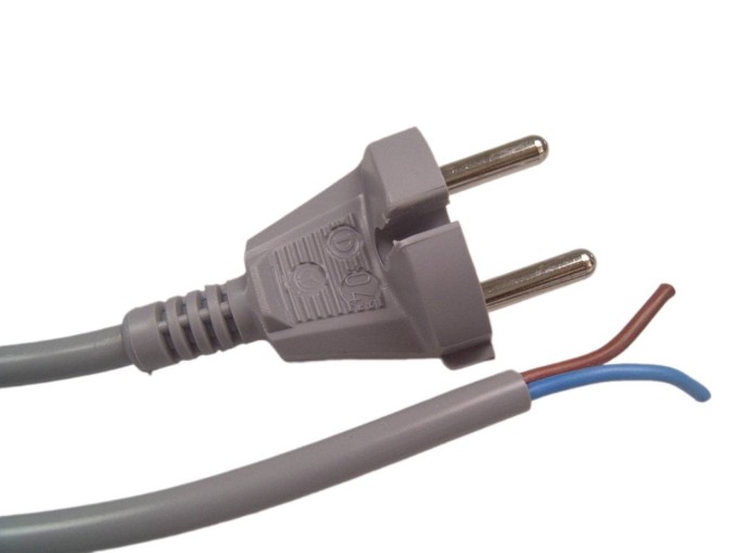 Síťový kabel pro vysavače 15 m, průřez 2 x 0,75 mm², volné konce