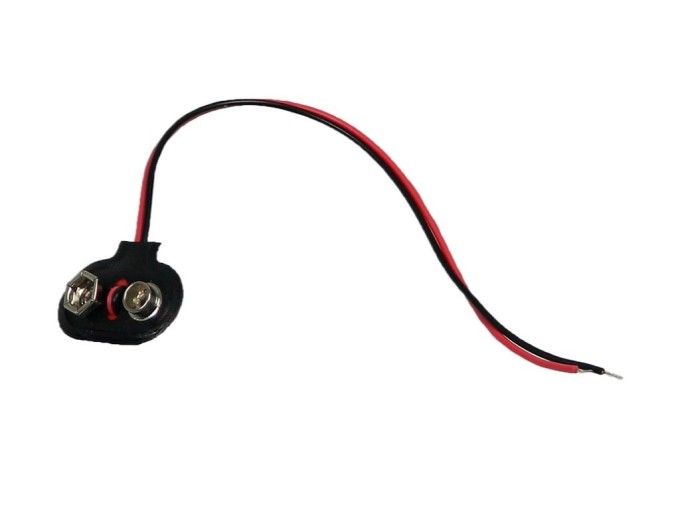 Kabel s klipsem pro 9V baterii T konektor
