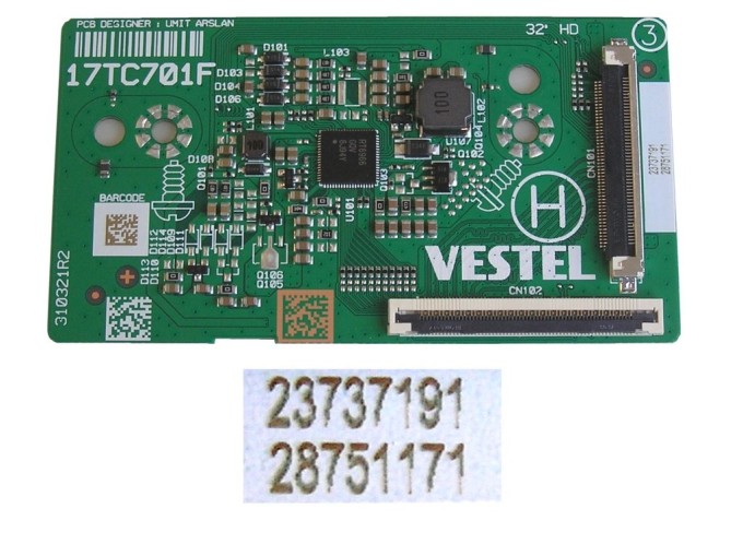 T-CON board 17TC710F pro LCD TV Vestel 32"