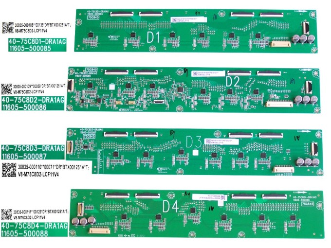 Sada 4 LED driver desek pro LCD modul HDR TCL 75C845