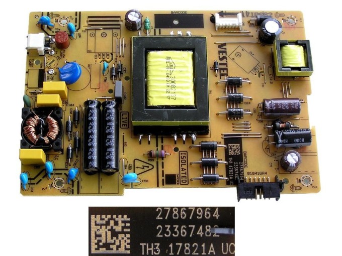 Napájecí zdrojová deska LCD modul 17IPS62 Vestel 23367482 / 23341166 / 23321189