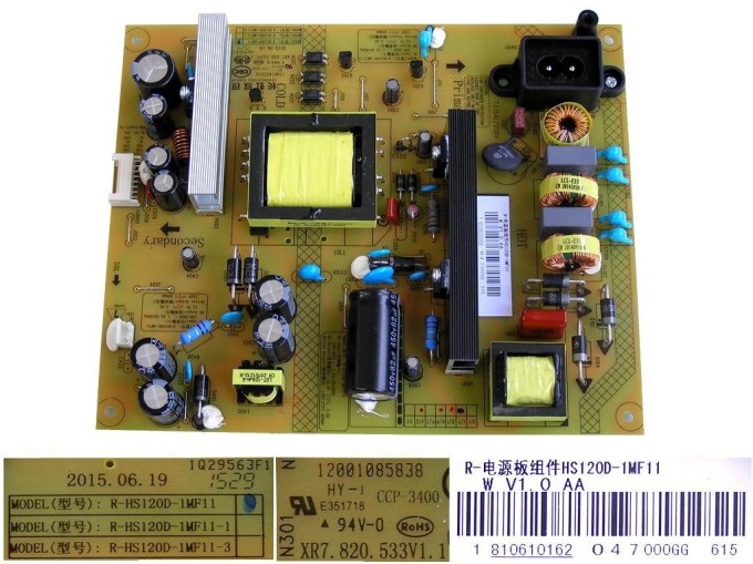 Napájecí modul LCD TV Changhong UHD43D5000ISX POWER UNIT 810610162