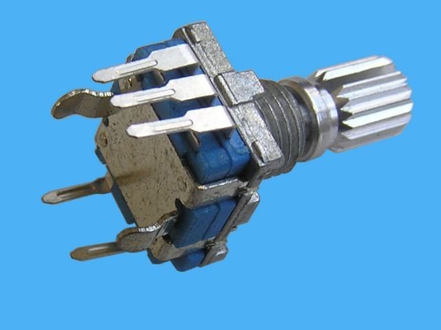 Rotary encoder s tlačítkem a drážkovanou hřídelí 8 mm