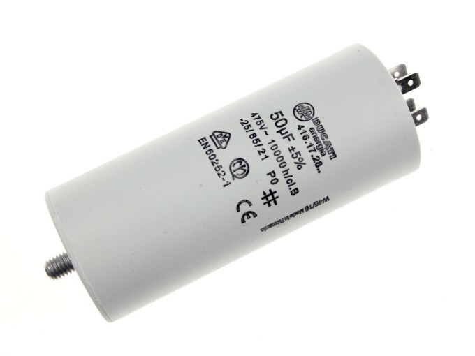 Motorový rozběhový kondenzátor 50 µF 425/475 V s konektory DUCATI
