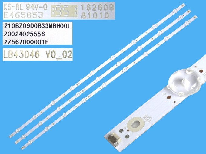 Sada LED podsvícení pro 43" LCD panel Philips 3 pásky 840mm