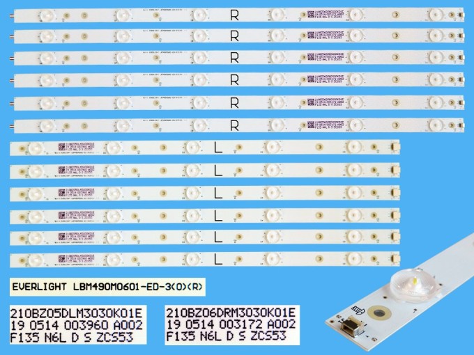 Kompletní LED podsvit sada pro 49" LCD TV Philips s 12 pásky DLED TOTAL ARRAY