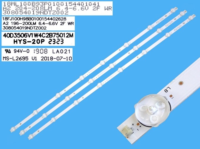 Sada LED podsvitu 750mm MS-L2695 pro LCD TV 40" - 3 kusy