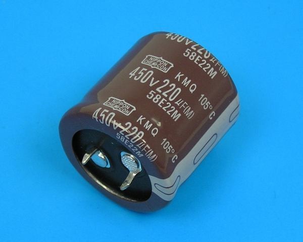 Elektrolytický kondenzátor 220uF 450V 105°C Nippon KMQ