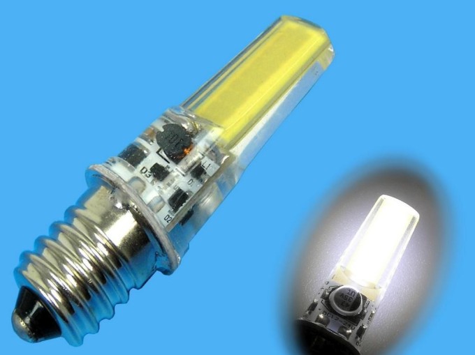 LED žárovka E14 12V 2W studená bílá pro nouzové osvětlení