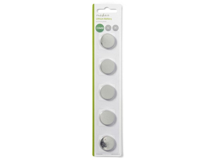 Lithiová knoflíková baterie CR2450 3V 5ks Nedis