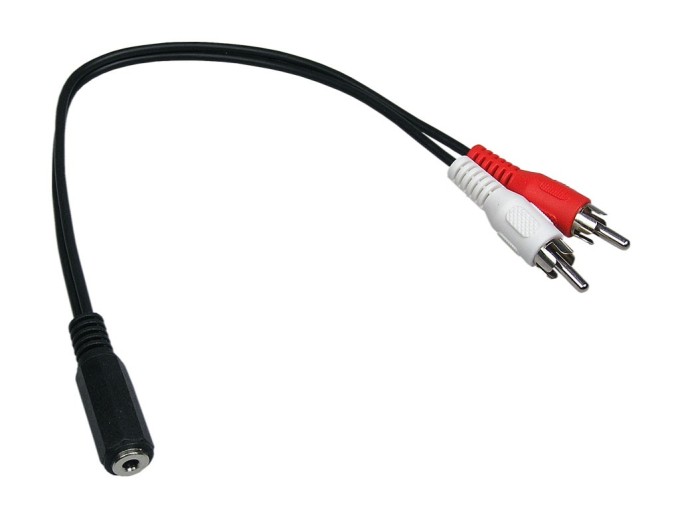 Stereo redukční kabel 2x CINCH samec na 3,5mm jack samice 0,3 m