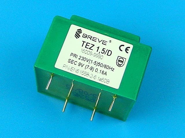 Síťový transformátor do plošného spoje 230V / 9V, 1.5VA