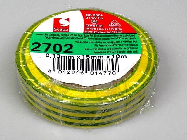 Izolační páska žlutozelená SCAPA2702-15 šířka 15 mm