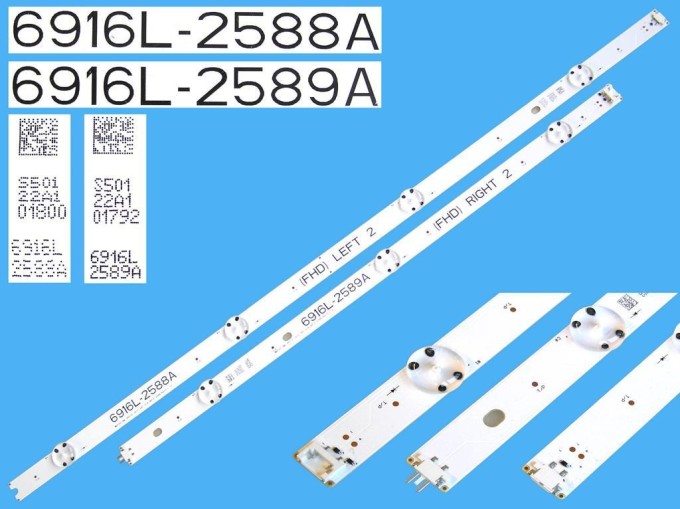 LED podsvit sada pro LCD TV 49" LG 6916L-2588A + 6916L-2589A L2+R2 978mm 7DLED