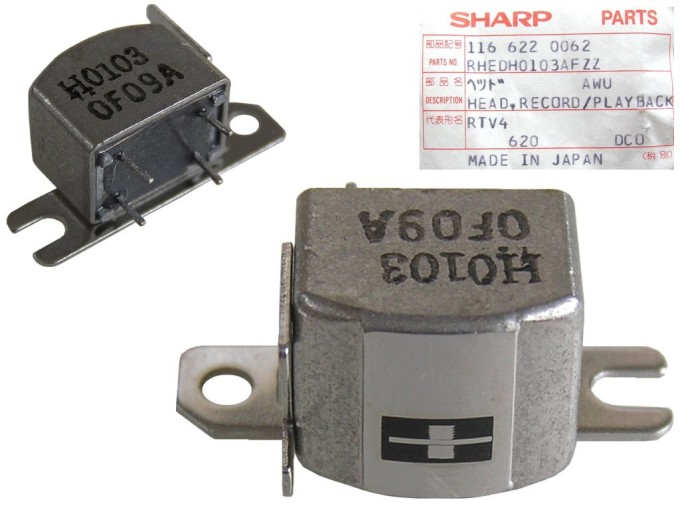 Stereo hlava 180 ohm RHEDH0103AFZZ / SHARP H0103 pro krátkou montáž kazetových magnetofonů