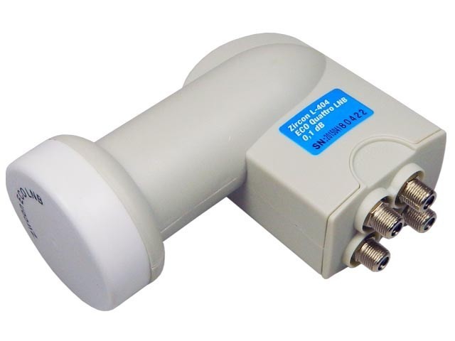Quatro LNB konvertor Zircon L404 ECO univerzální 0,1 dB