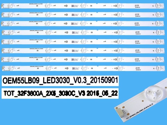 Sada LED podsvícení 570mm pro Thomson 55LB09 s 8 pásky DLED TOTAL ARRAY