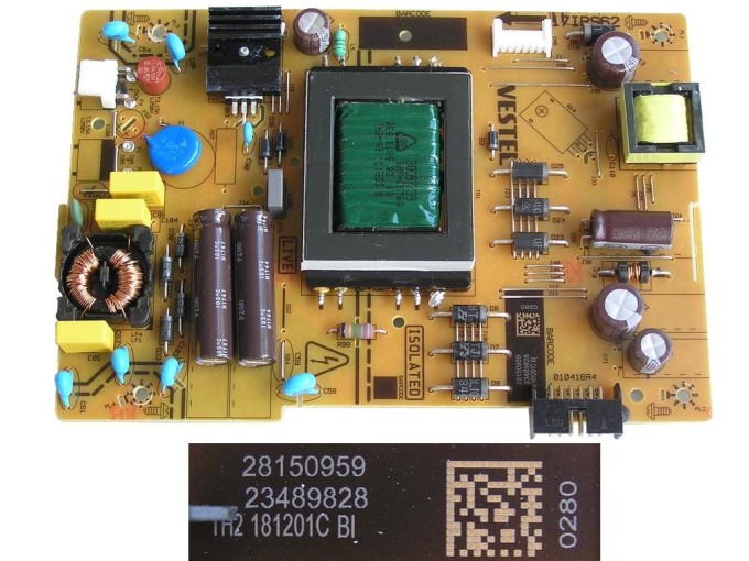 Napájecí zdrojová deska LCD modulu 17IPS62 Vestel 23489828