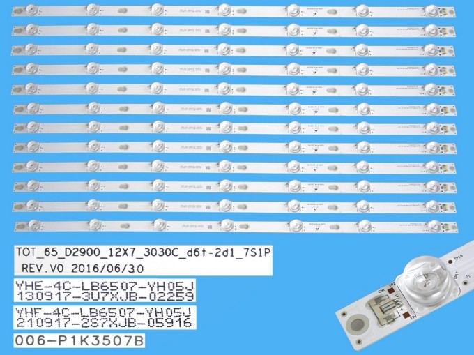 Sada LED podsvícení 632mm pro LCD TV Thomson 65" – 12 kusů DLED Backlight