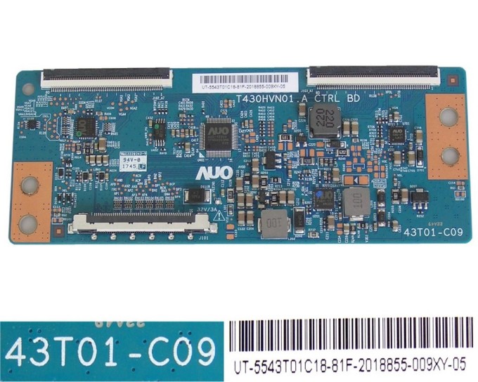 T-CON LCD modul T430HVN01.A 43T01-C09 s TCON board UT-5543T01C18 pro 43" TV