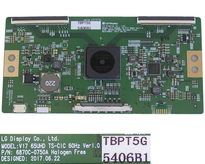 T-CON modul LCD 6871L-5406B / 6870C-0750A pro 65" UHD TV 60Hz Ver1.0