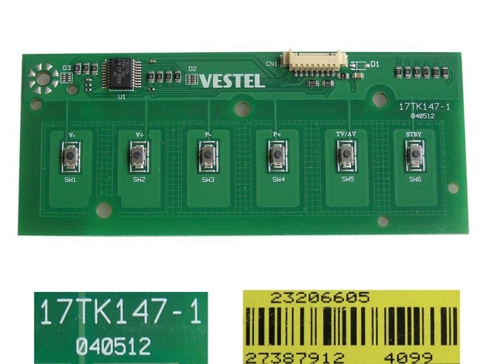 Deska tlačítek LCD modulu 17TK147-1 s touch padem 23206605