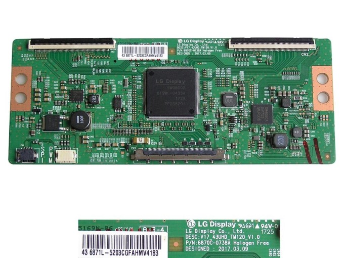 T-CON LCD modul 6871L-5203C / 6870C-0738A pro 43" UHD TV