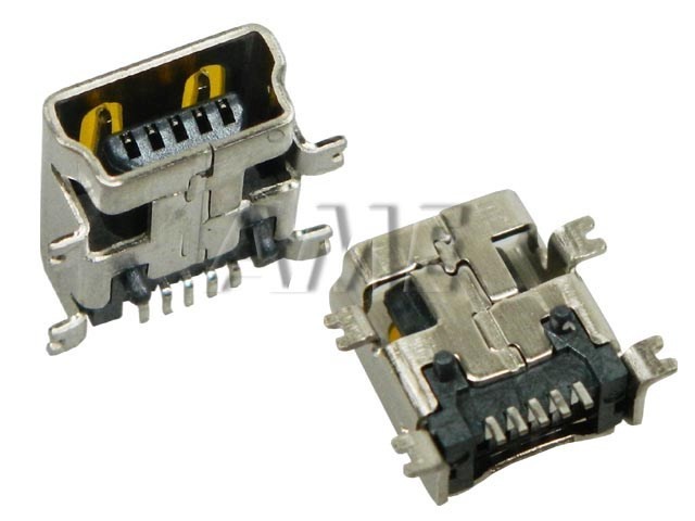 Mini USB konektor SMT5P 90° pro plošný spoj